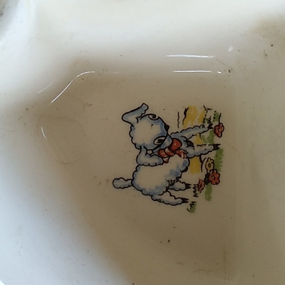 Vintage 1940s baby 3 section divided dish nursery rhythm - Picture 4 of 5